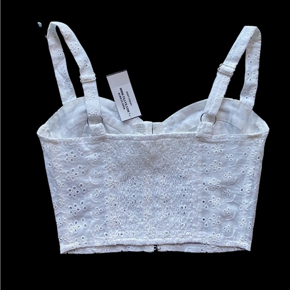 NWT-TILLYS-FULL TILT-WHITE EYELET CORSET TOP-SIZE XXS - Picture 2 of 4
